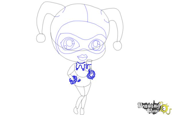 How to Draw Chibi Harley Quinn from Suicide Squad - Step 8