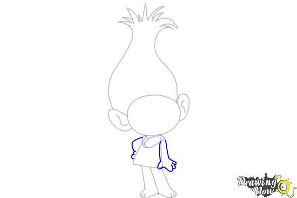 How to Draw Poppy from Trolls - Step 6