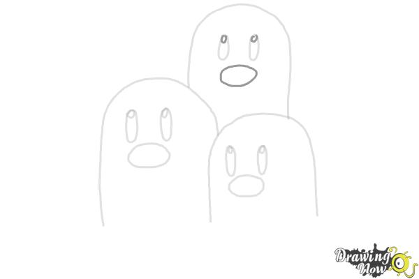 How to Draw Dugtrio from Pokemon - Step 6 How to Draw Dugtrio from Pokemon - Step 6