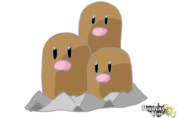 How to Draw Dugtrio from Pokemon - Step 9