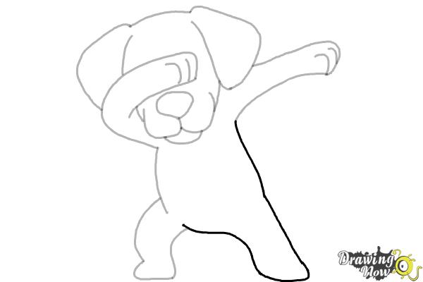 How to Draw a Cute Dog Dabbing - Step 9