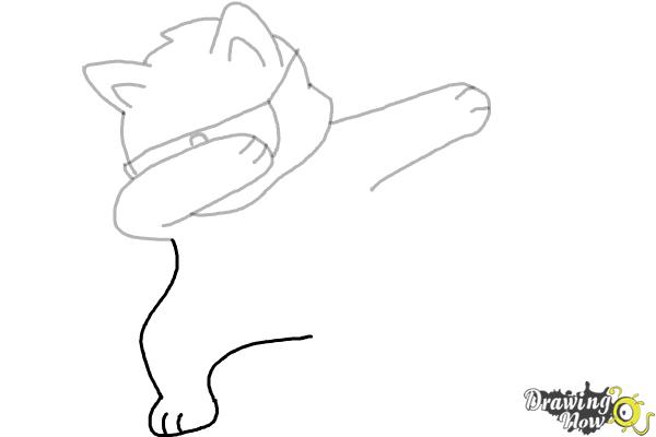 How to Draw a Cute Cat Dabbing - Step 8