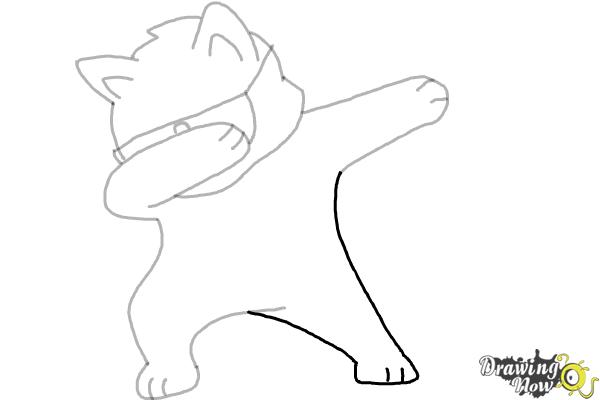 How to Draw a Cute Cat Dabbing - Step 9