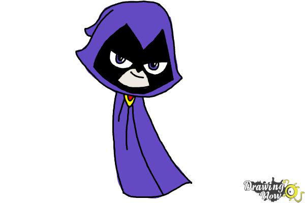 How to Draw Chibi Raven | Teen Titans - Step 10