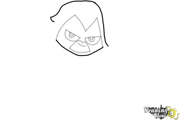 How to Draw Chibi Raven | Teen Titans - Step 6