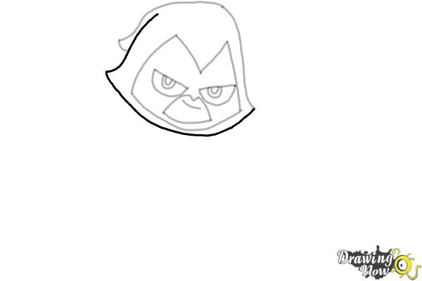 How to Draw Chibi Raven | Teen Titans - Step 7