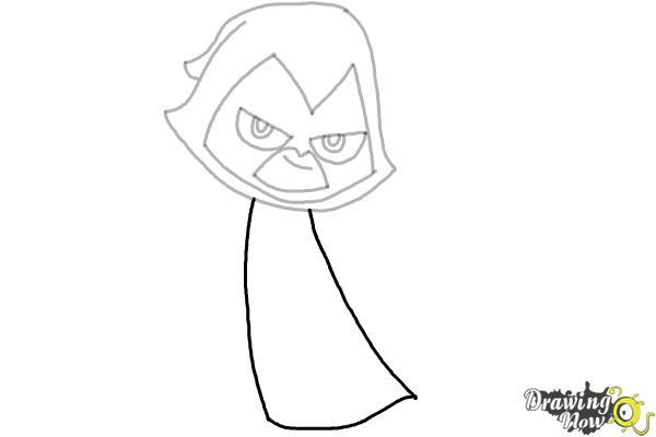 How to Draw Chibi Raven | Teen Titans - Step 8