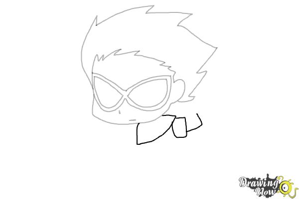 How to Draw Chibi Robin | Teen Titans - Step 5