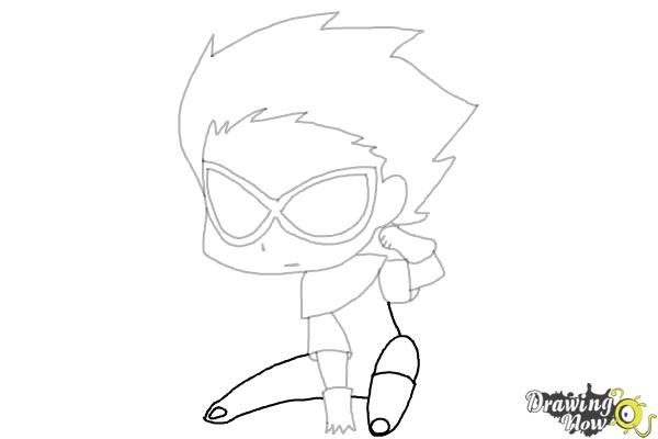 How to Draw Chibi Robin | Teen Titans - Step 8