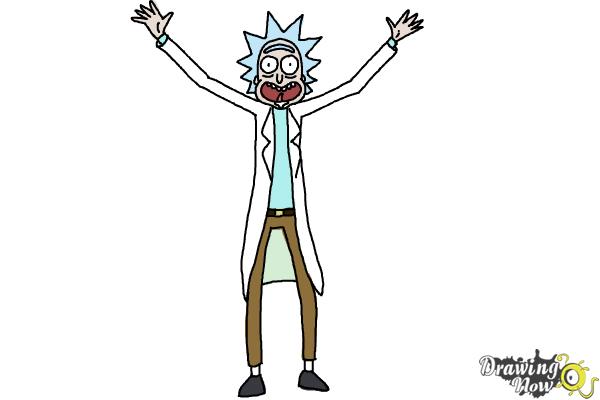 How to Draw Rick and Morty - Rick Sanchez - Step 11