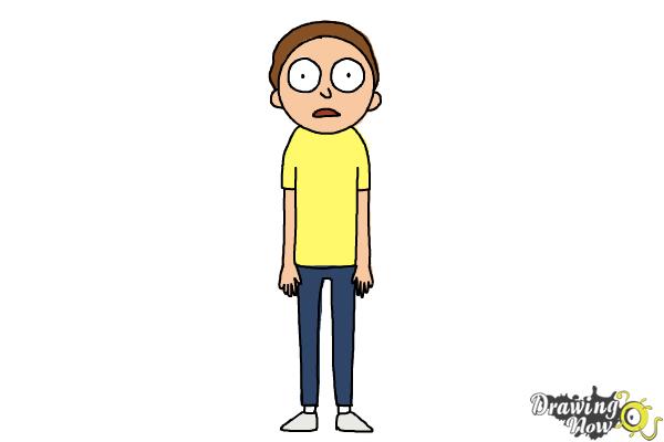 How to Draw Rick and Morty - Morty Smith - Step 9