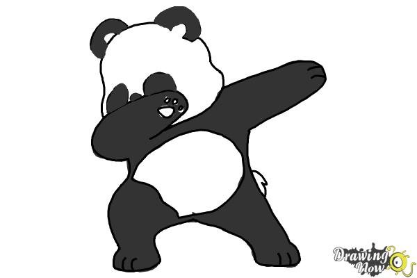 How to Draw Panda Dabbing - Step 10