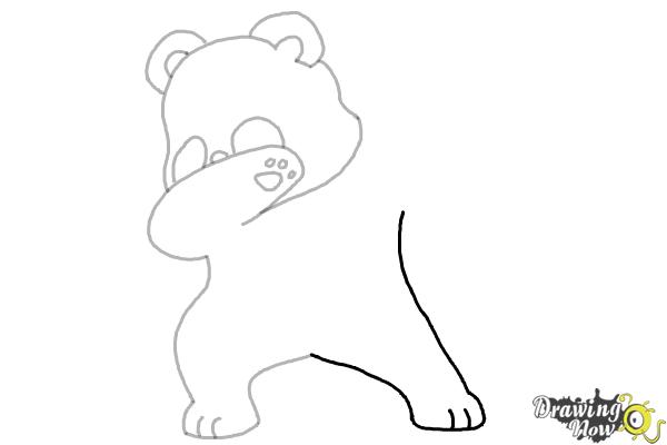 How to Draw Panda Dabbing - Step 7