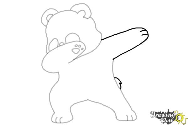 How to Draw Panda Dabbing - Step 8