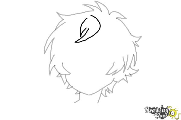 How to Draw Anime Boy Hair - Step 10