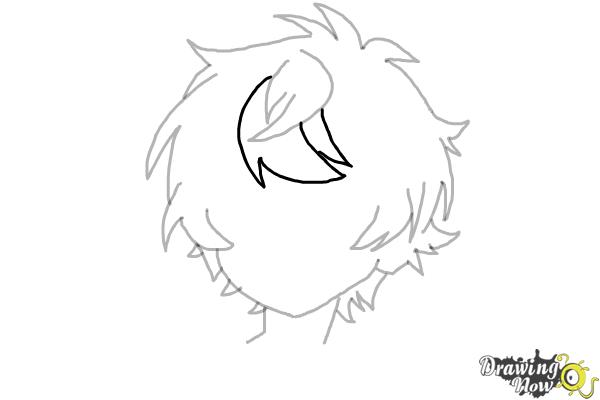 A scribble drawing of a male anime character with black hair and looks  angry with a dynamic background on Craiyon