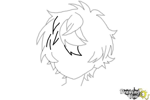 How to Draw Anime Boy Hair - Step 12