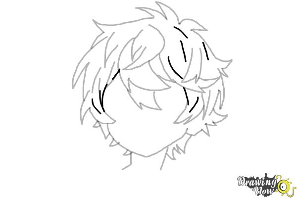 How to Draw Anime Boy Hair - Step 14