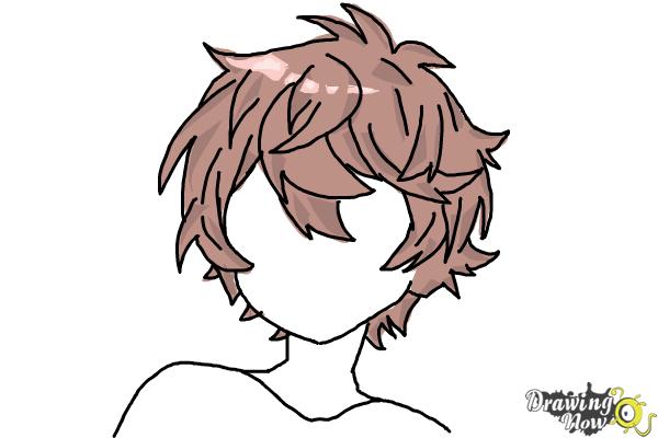 How to Draw Anime Boy Hair - Step 16