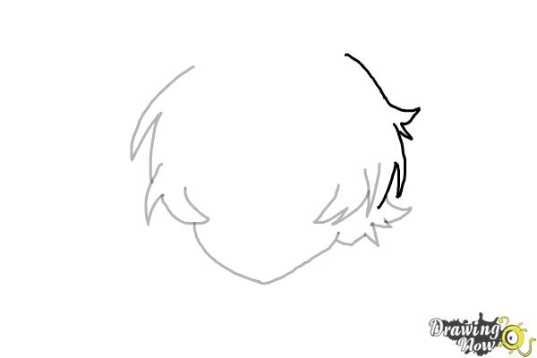 How to Draw Anime Boy Hair - Step 6