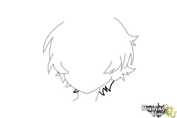 How to Draw Anime Boy Hair - Step 8