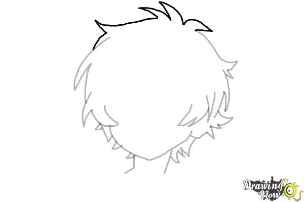 How to Draw Anime Boy Hair - Step 9