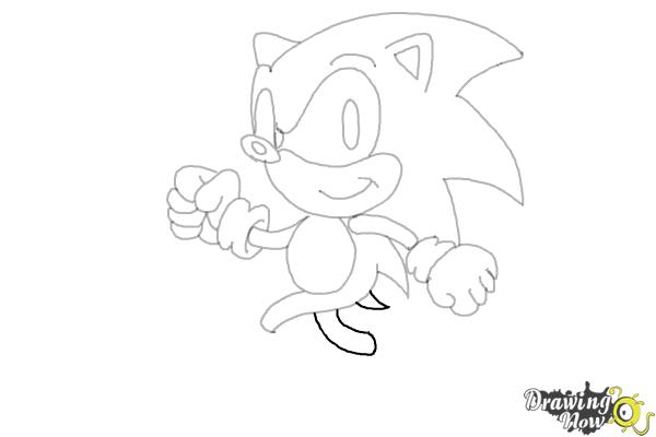 How to Draw Sonic the Hedgehog 2 - Step 12