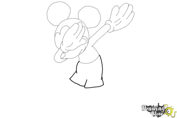 How to draw Mickey Mouse Dabbing - Step 11