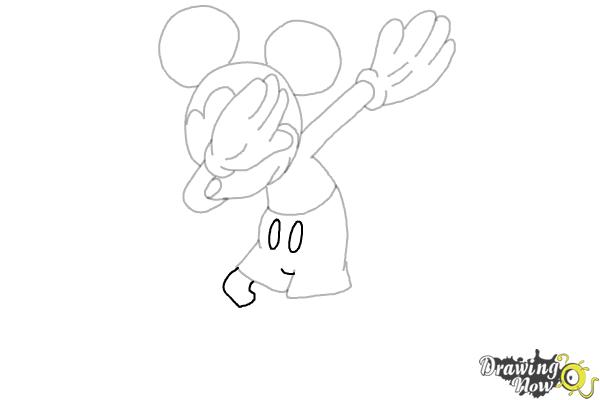 How to draw Mickey Mouse Dabbing - Step 12