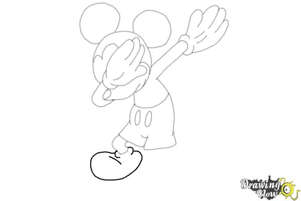 How to draw Mickey Mouse Dabbing - Step 13