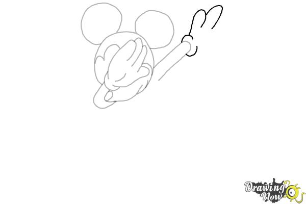 How to draw Mickey Mouse Dabbing - Step 8