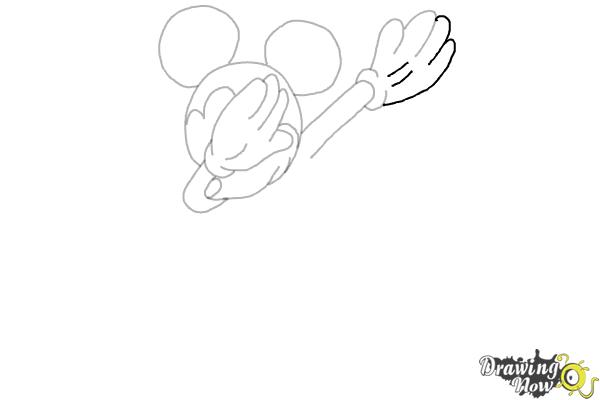 How to draw Mickey Mouse Dabbing - Step 9