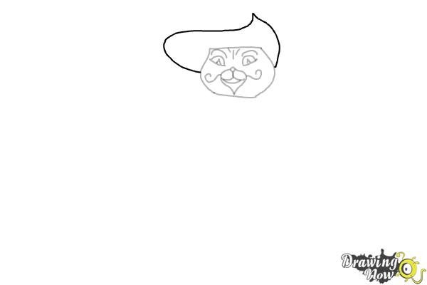 How to Draw Puss in Boots 2 - Step 7
