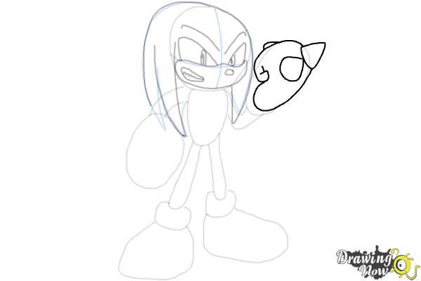 How to Draw Sonic - Knuckles the Echidna - Step 11 How to Draw Sonic - Knuckles the Echidna - Step 11