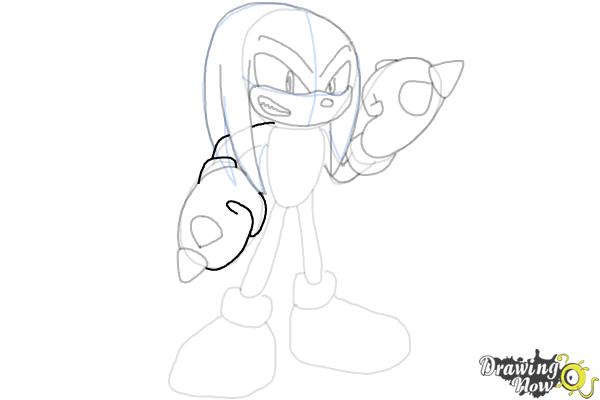 How to Draw Sonic - Knuckles the Echidna - Step 13