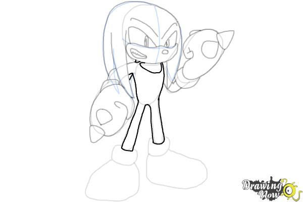 How to Draw Sonic - Knuckles the Echidna - Step 14