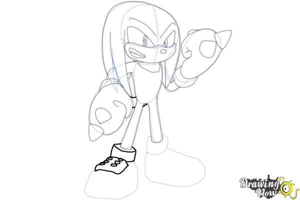 How to Draw Sonic - Knuckles the Echidna - Step 15