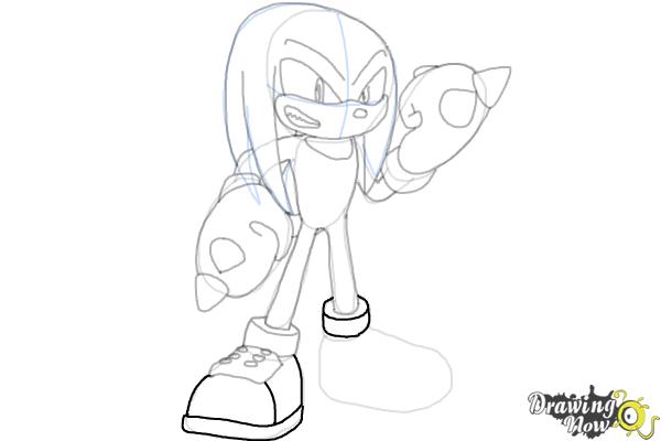 How to Draw Sonic - Knuckles the Echidna - Step 16