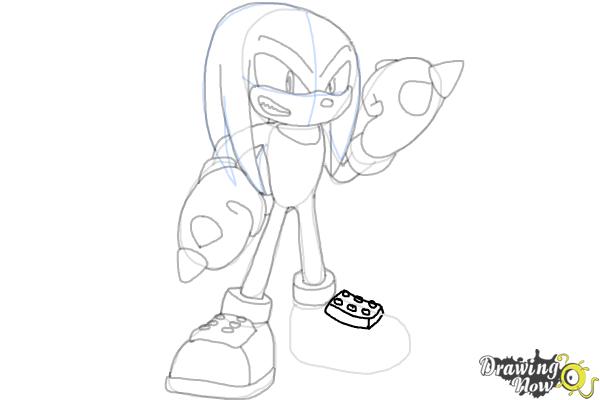 How to Draw Sonic - Knuckles the Echidna - Step 17