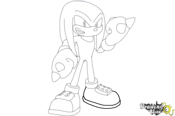 How to Draw Sonic - Knuckles the Echidna - Step 18