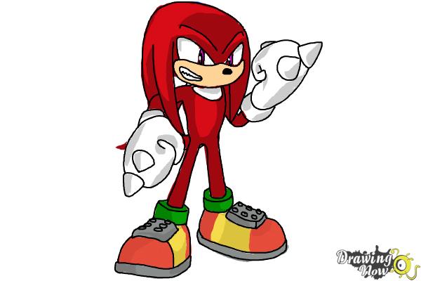 How to Draw Sonic - Knuckles the Echidna - Step 19