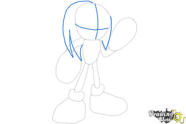 How to Draw Sonic - Knuckles the Echidna - Step 7