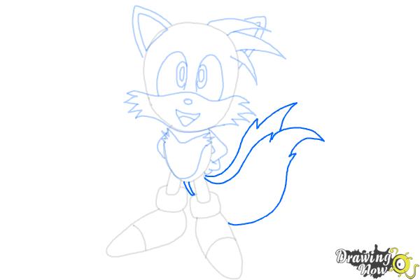 How to Draw Tails From Sonic 2 - Step 10