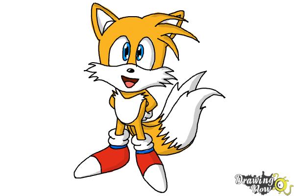How to Draw Tails From Sonic 2 - Step 13