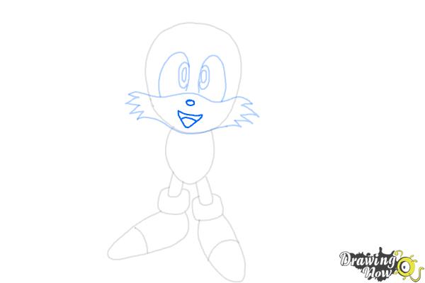 How to Draw Tails From Sonic 2 - Step 6