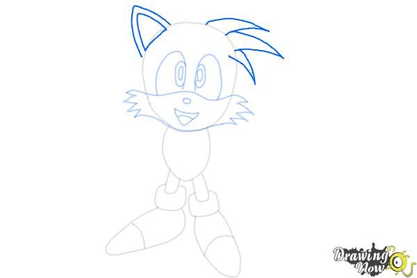 How to Draw Tails From Sonic 2 - Step 7