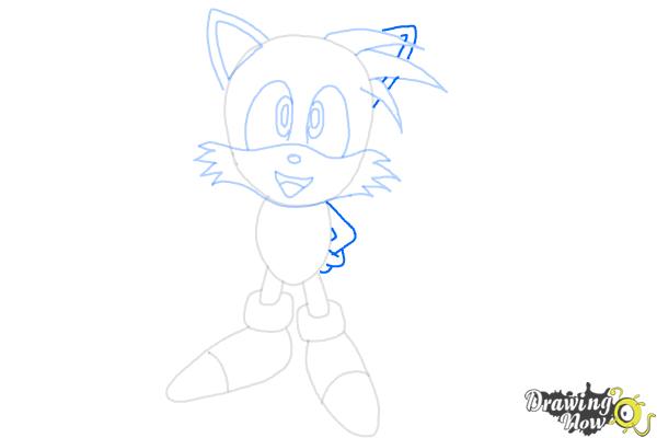 How to Draw Tails From Sonic 2 - Step 8