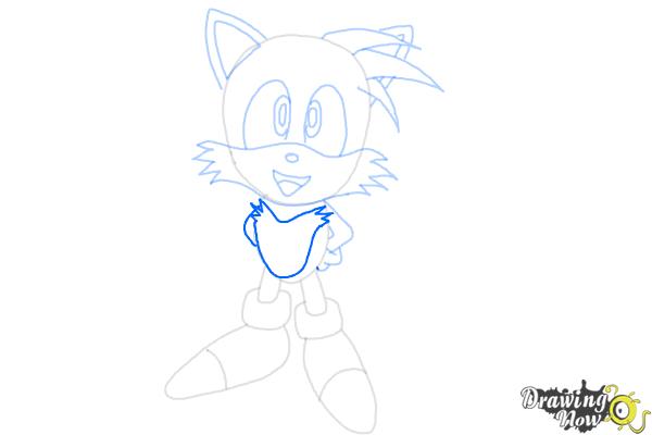 How to Draw Tails From Sonic 2 - Step 9