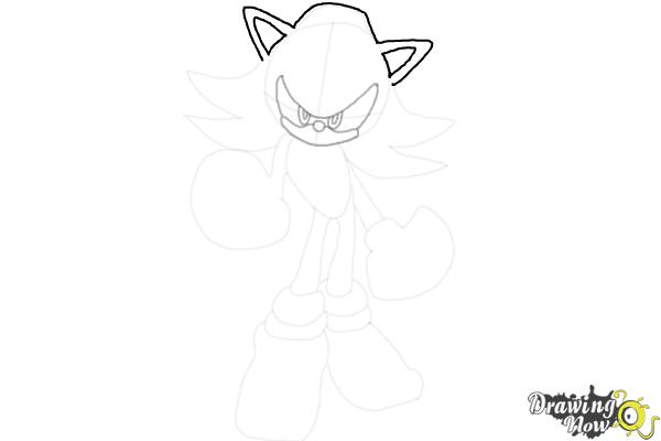 How to Draw Dark Sonic - Step 10