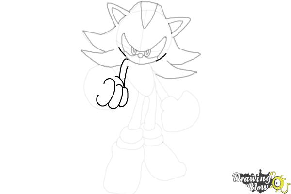 How to Draw Dark Sonic - Step 12